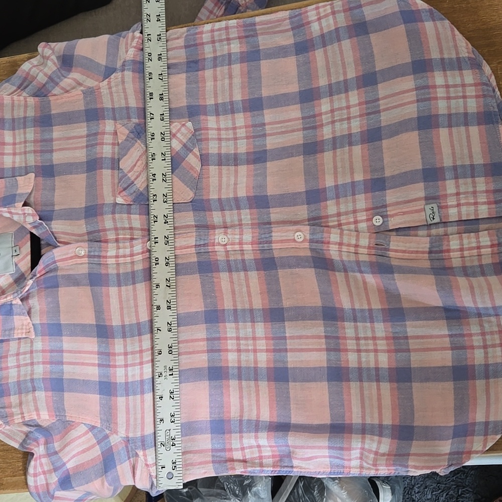 Rails 'Charli - Peach Blush Blue' Plaid Long Sleeve Button-Up - M - Picture 6 of 8